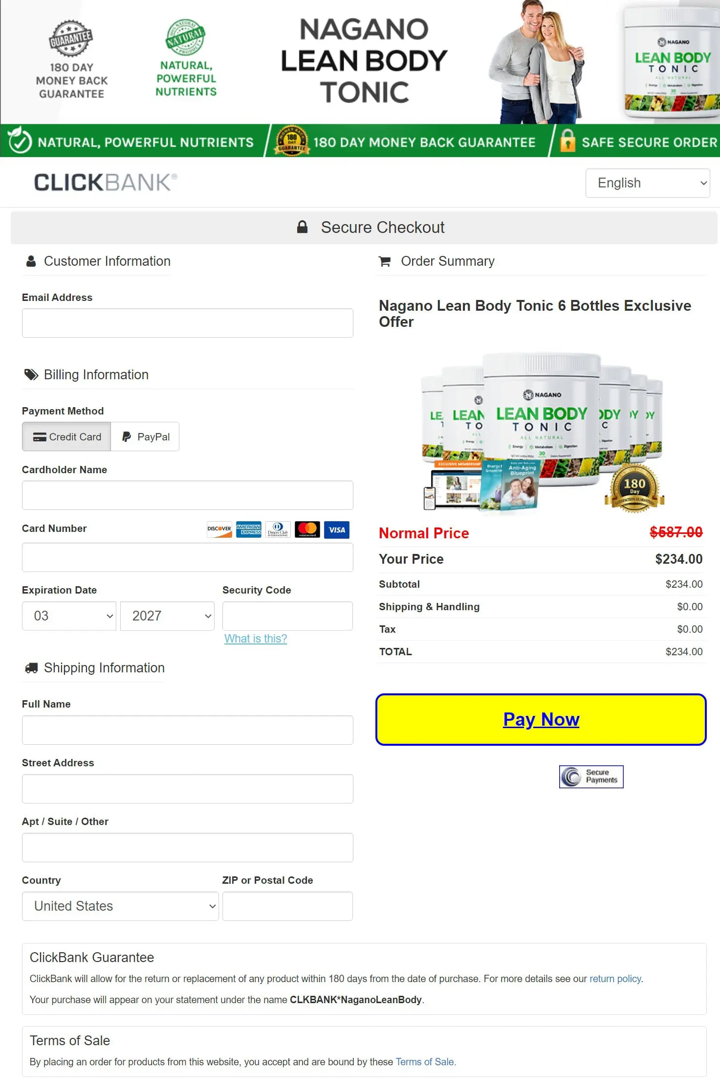 Nagano Tonic Nagano Tonic - Order Page